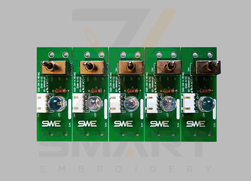 BD-000004 EMB-SWF-H SWF Head On Off Switch Board Card Rev01 (EMB-9,15) Peiriant Brodwaith Sunstar Rhannau Sbâr